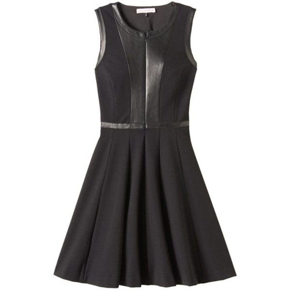 NWT Rebecca Taylor Black and Leather Dress - 6